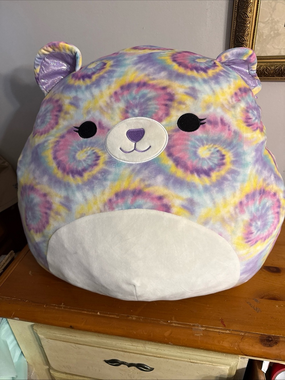 Squishmallows Pastel Tie-Dye Bear Plush - Purple, Yellow, Pink, Blue